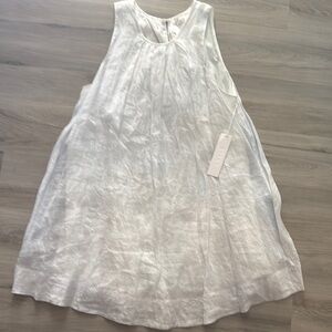 White Sleeveless Halter Midi Sundress